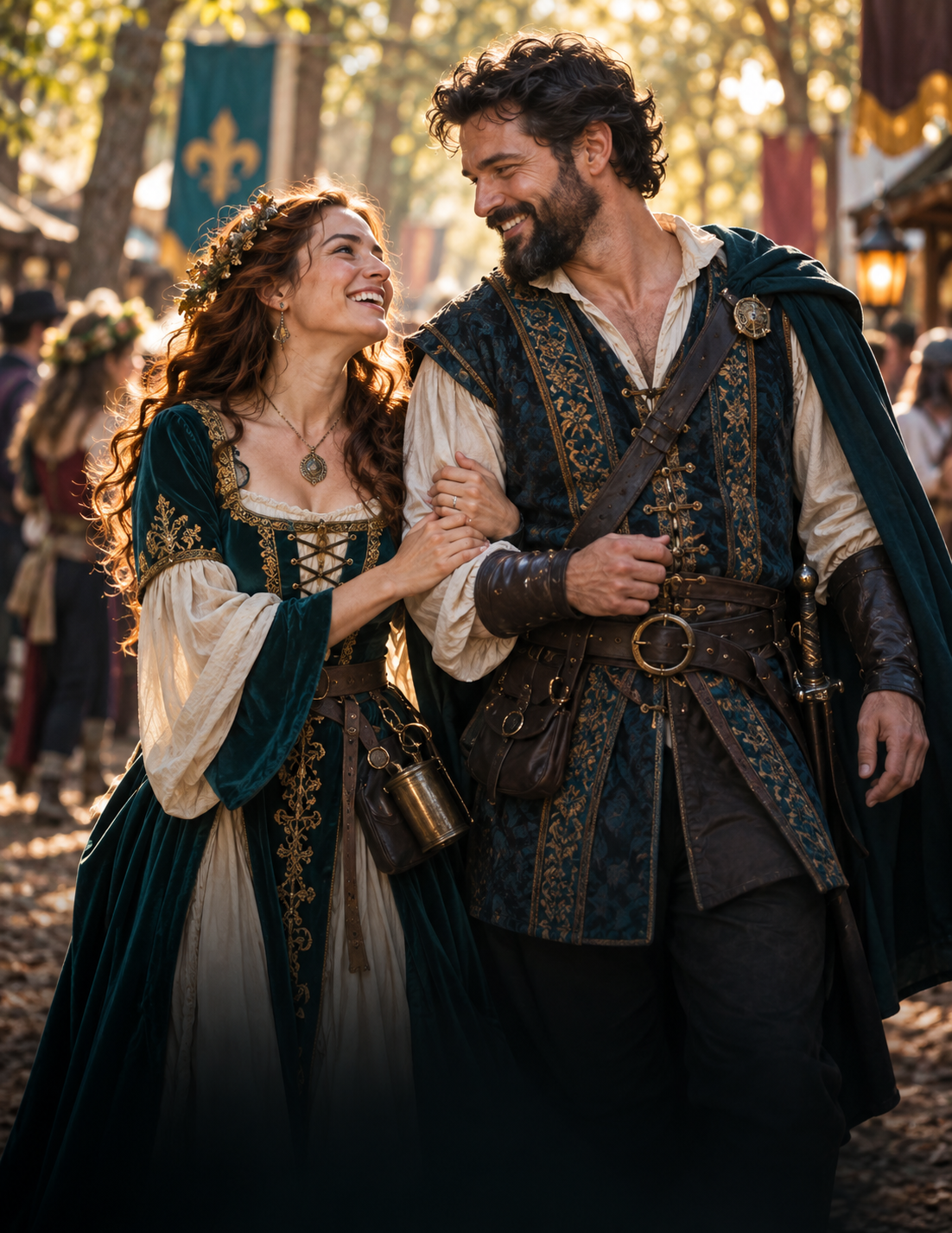Costumed Renaissance Festival patrons