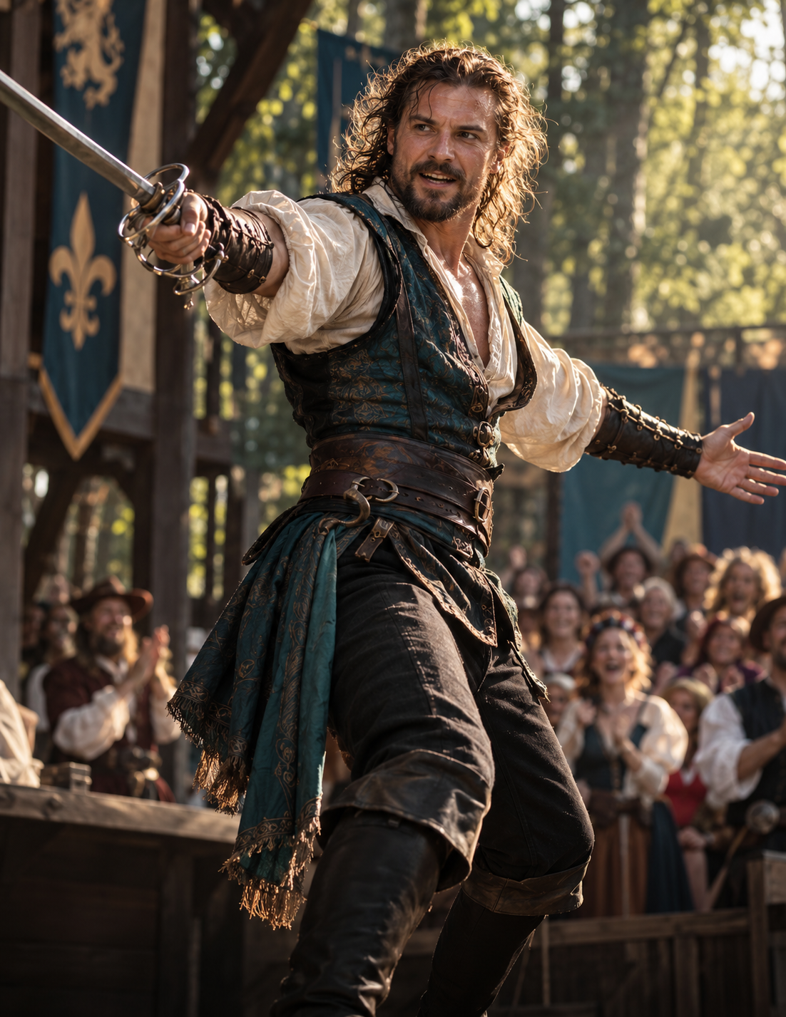 Renaissance Festival performer in character