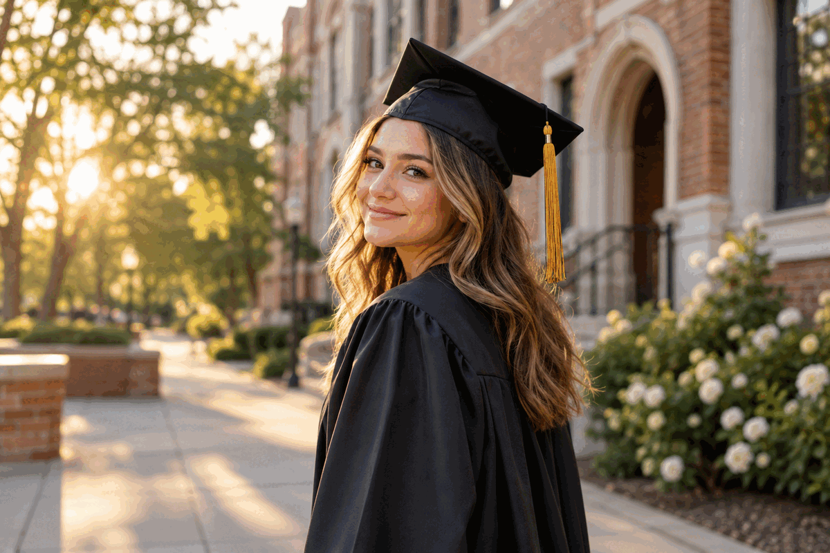 Illustrative example of a graduation portrait